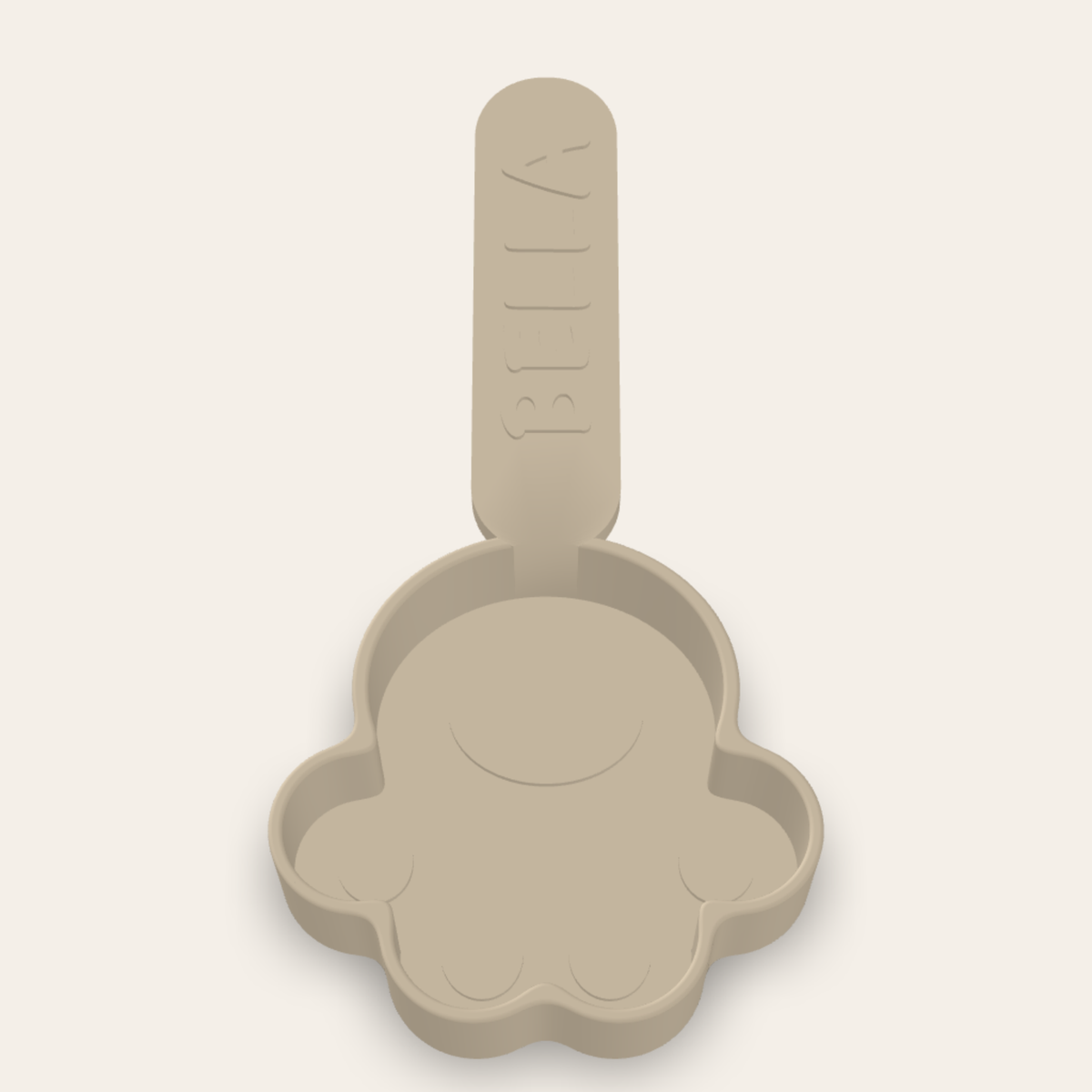 Paw food scoop from above with paw print