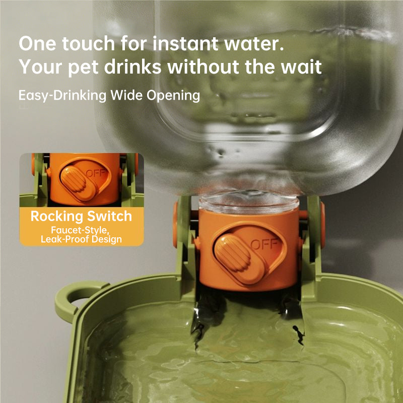 2-in-1 Portable Pet Water Bottle + Foldable Bowl