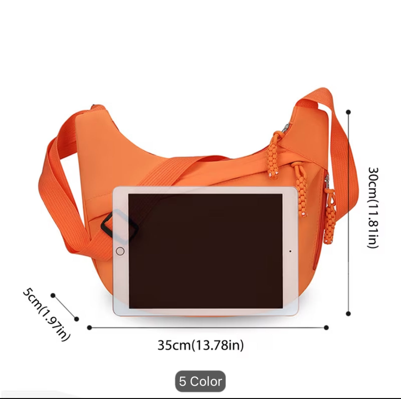 Dog-walking-themed Printed Single-shoulder Bag, Large-capacity Crossbody Bag with Double-layer Zipper Design,