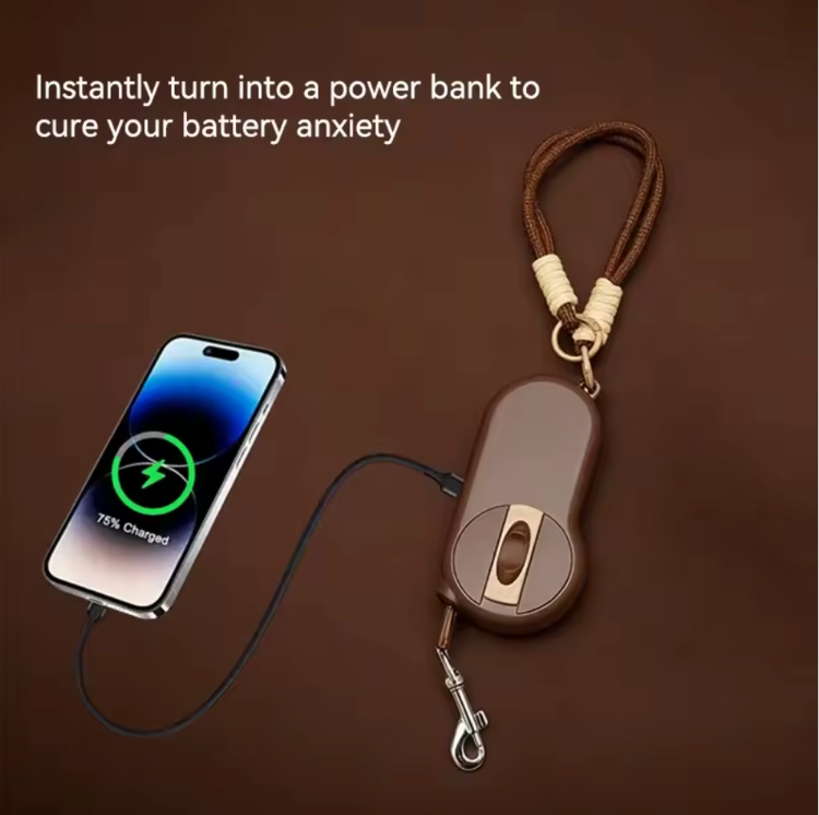 Retractable Dog Leash 1500mAh Heated Hand-Warmer & Power Bank Rechargeable