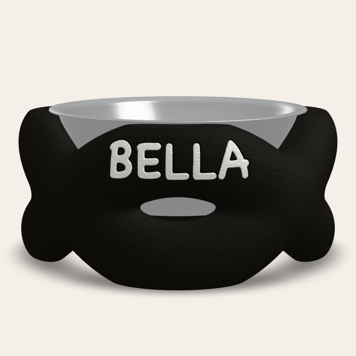 Braid bowl stand Black, name engraved