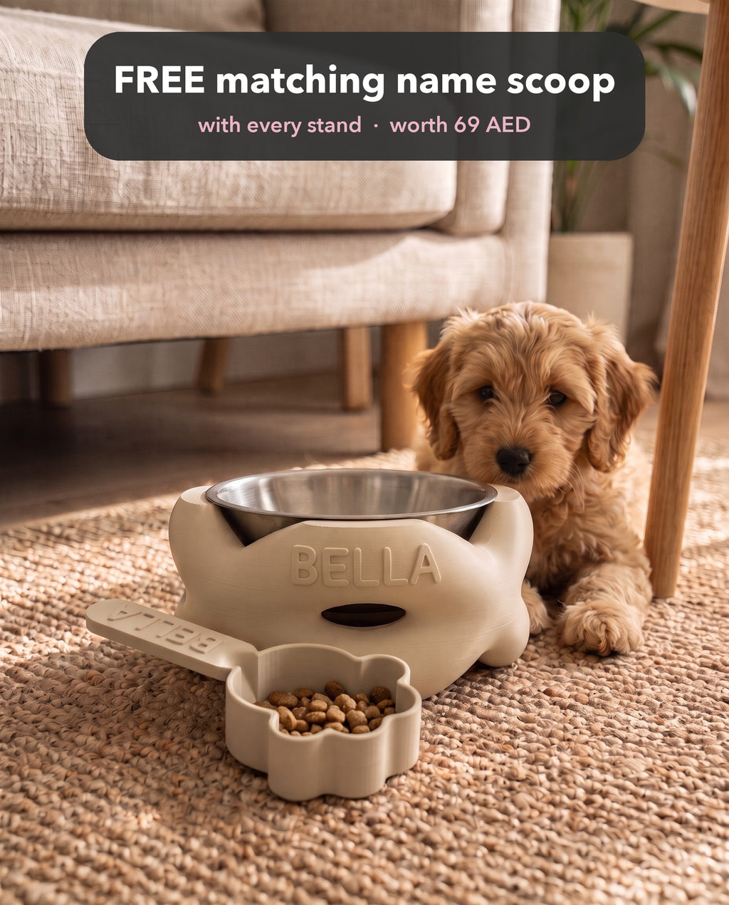 Bowl stand with the FREE matching name scoop