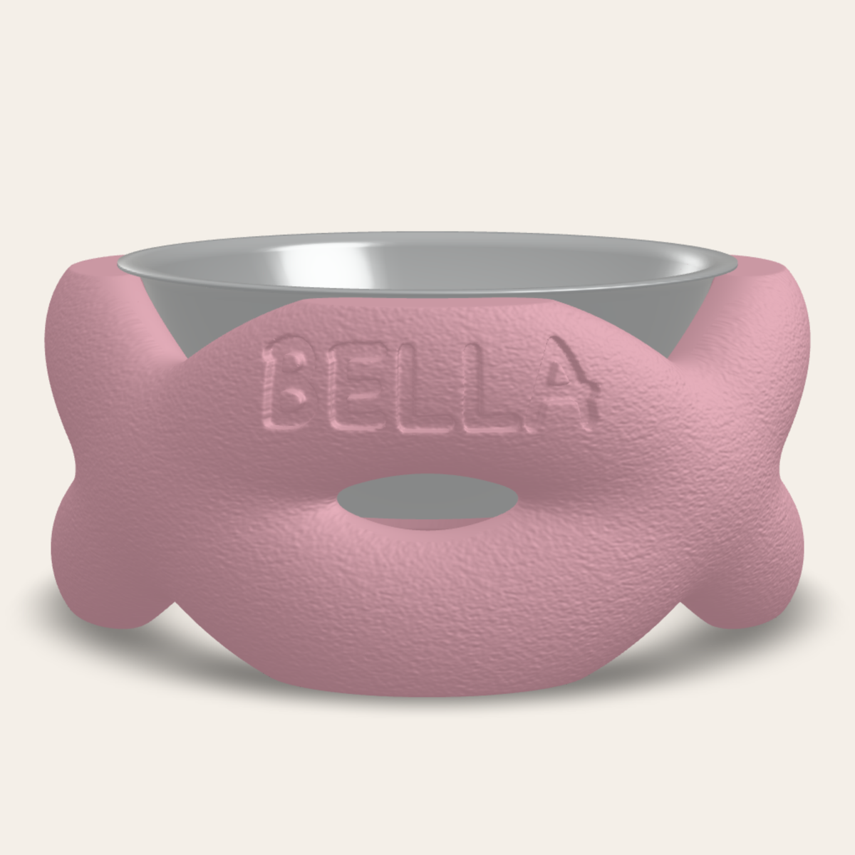 Braid bowl stand Pink, name engraved