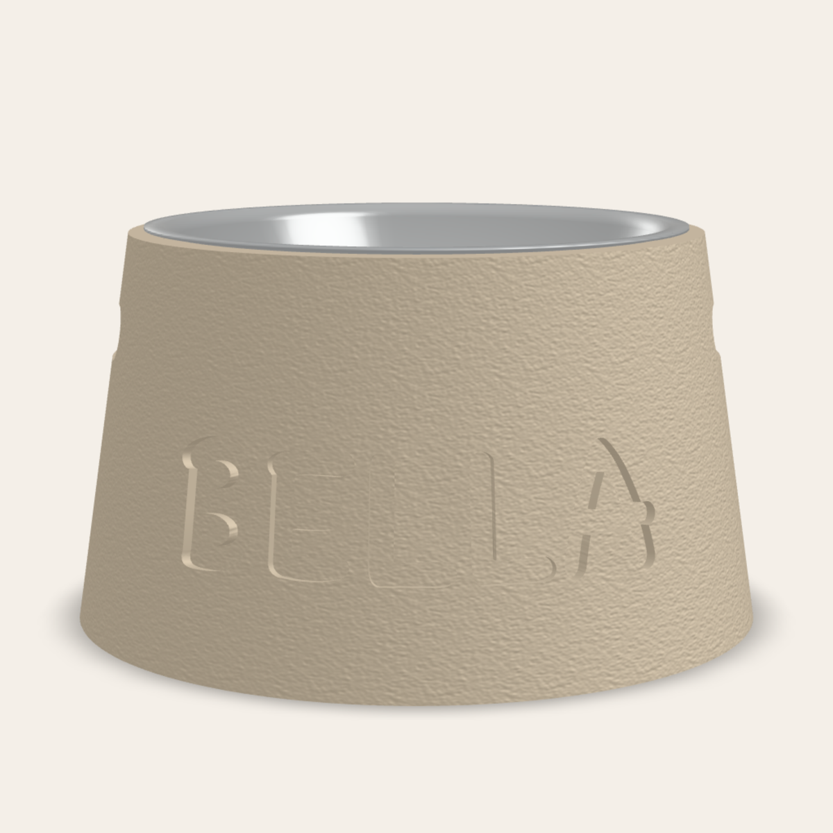 Cone bowl stand Cream, name engraved
