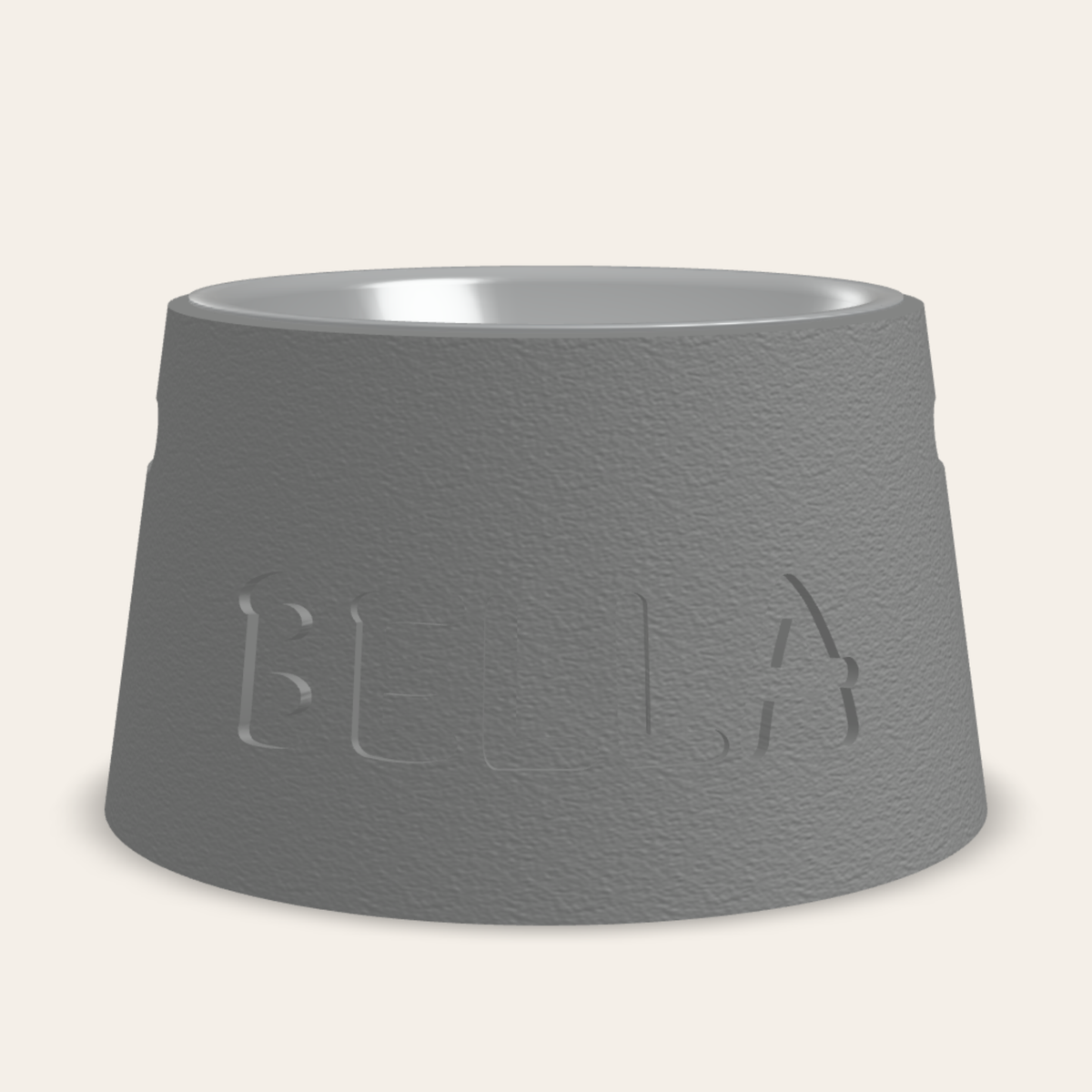 Cone bowl stand Grey, name engraved