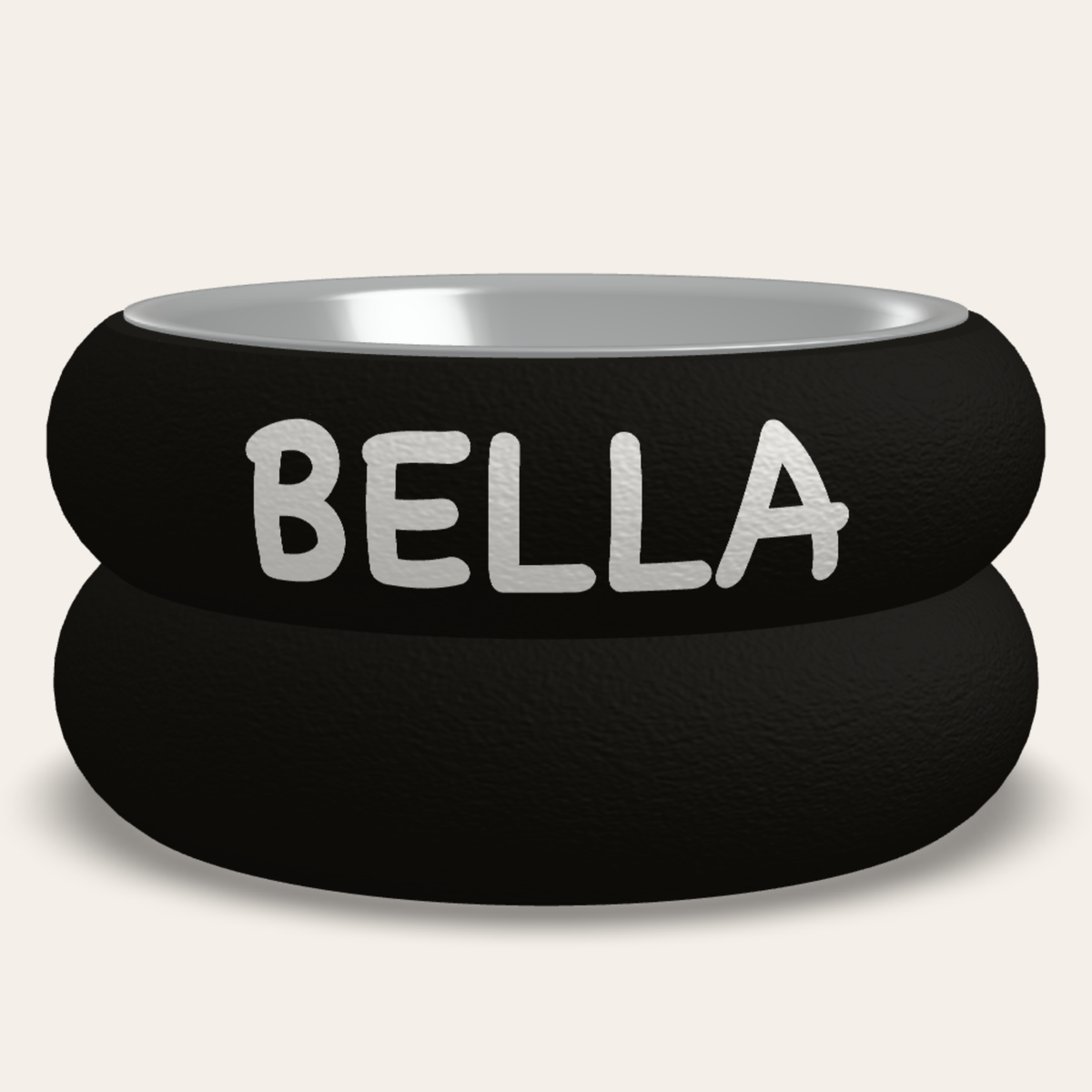 Ring bowl stand Black, name engraved