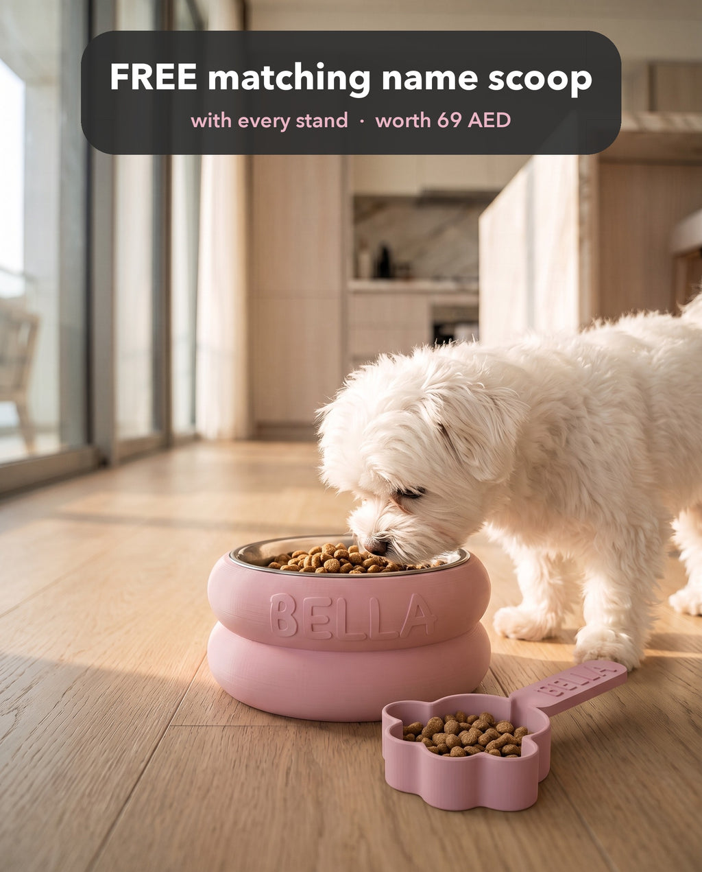 Bowl stand with the FREE matching name scoop