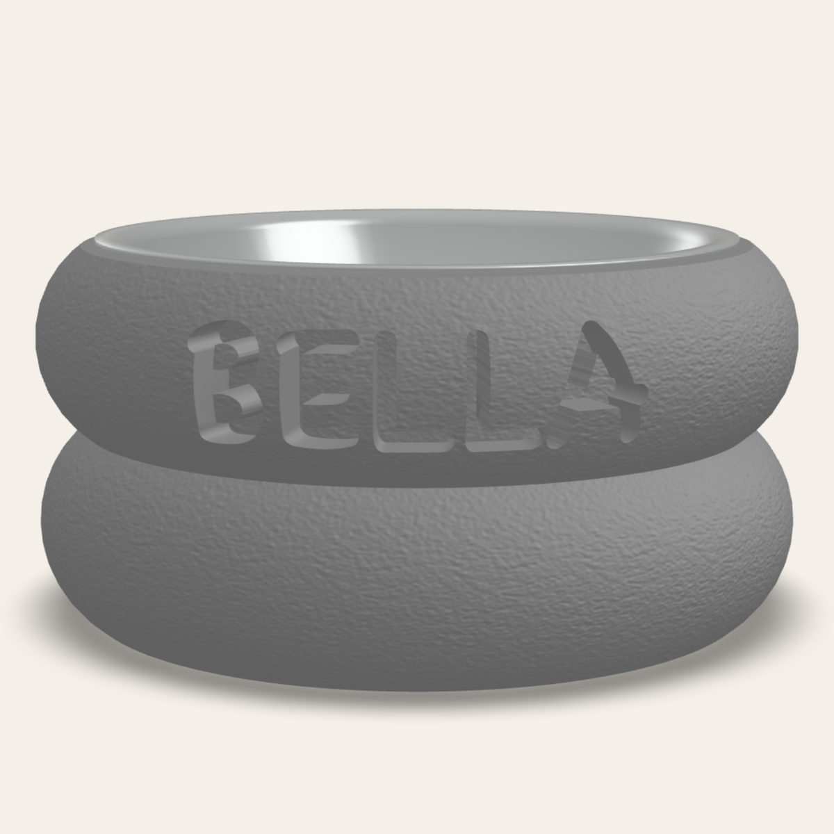 Ring bowl stand Grey, name engraved