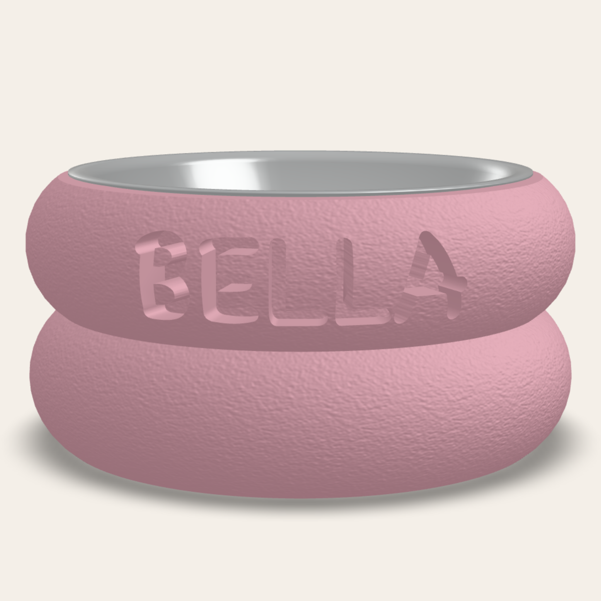 Ring bowl stand Pink, name engraved