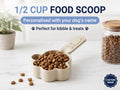 Half cup paw food scoop personalised with your dog's name